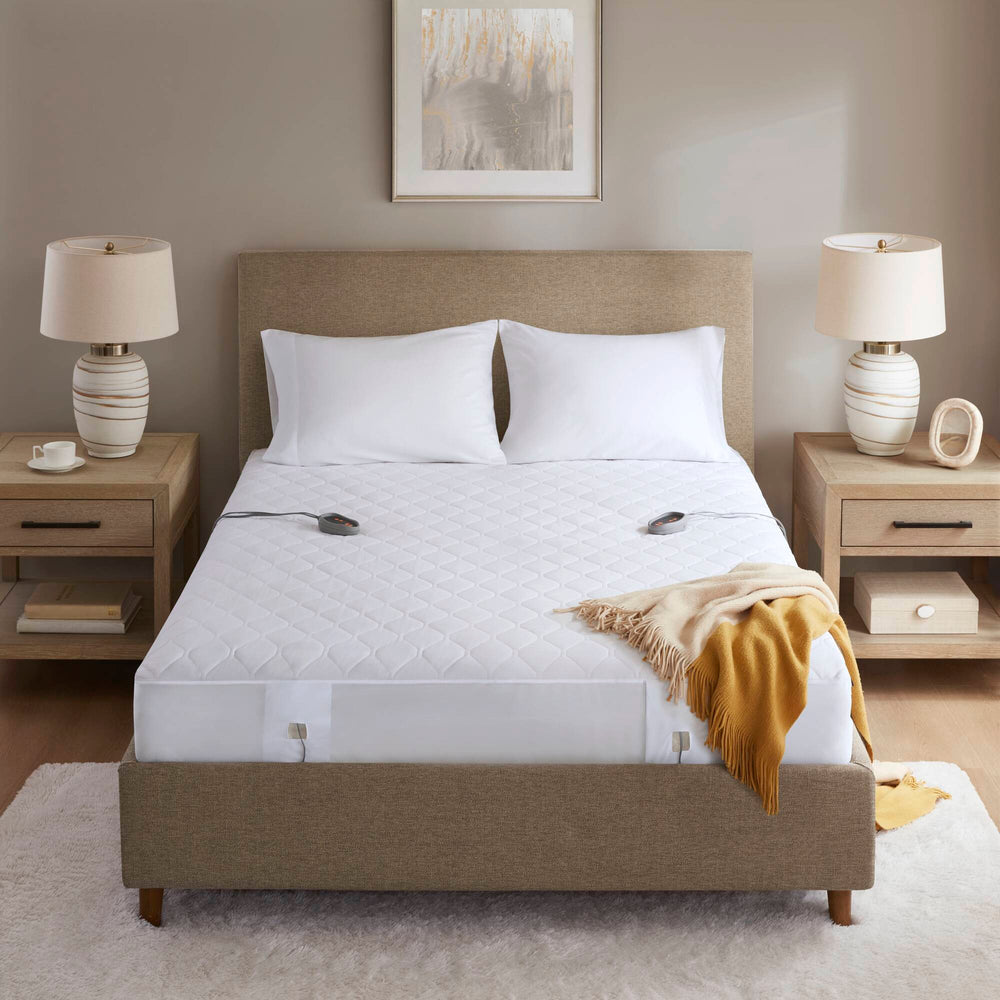 JLA Home Beautyrest - Heated Mattress Pad with Secure Comfort Tech — 5 Heat Settings, Quilted Soft Top, 10H Auto Shut-Off 84 L x 72 W x 0.25H BR55-0202