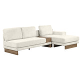 English Elm 114" L-Shaped Sofa Sectional Sofa With Two Usb Ports and Two Power Sockets, A Storage Drawer and A Reversible Chaise Lounge For Living Room, Beige