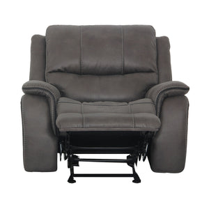 English Elm Transitional Multi-Function Glider Recliner with Channel Back, Cup Holders, Hidden Storage, Upholstered Comfort Dark Gray 43 L x 34 W x 30 H B2741P385035