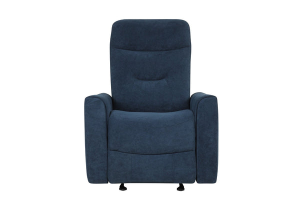 English Elm Paterson Microsuede Velvet Rocker Recliner Plush Swivel Chair for Living Room Blue B078P497893