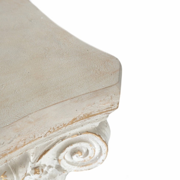 English Elm 16x16x24.5" Classical Scrollwork Pedestal with Distressed Gold Accents for Elegant Displays W2078P484428