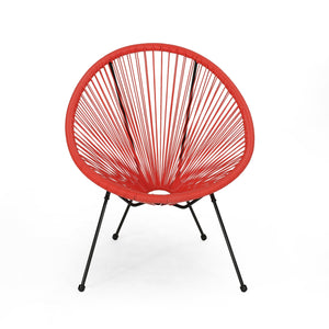 English Elm Christopher Knight Home® - ANSON Chair with Woven Hammock Rattan and Steel Frame — Modern Basket Design for Outdoor Comfort Orange N773O62846.00MP2ORG