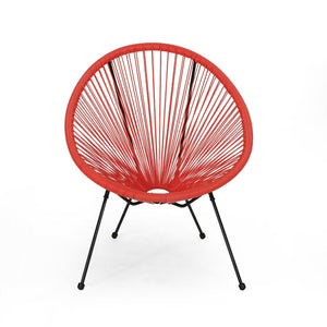 English Elm Anson Outdoor Accent Chairs Set of 2 Woven Rattan Basket Seat Patio Lounge Pair Orange N773P404950O