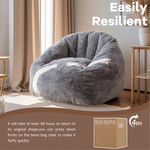 English Elm Bean bean bag chair with armrests filled with high-density memory foam for ultimate comfort and support Light Gray W3737P373848