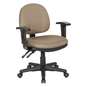 OSP Home Furnishings Sculptured Ergonomic Office Chair with Lumbar Support and Adjustable Arms for Long Days Taupe 8180-232