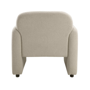 English Elm Contemporary Bouclé Accent Chair with Plywood Frame, Foam over Pocket Coils, Plush Pillow, 300lb Capacity taupe 30 L x 24.5 W x 24.5 H B011P308555