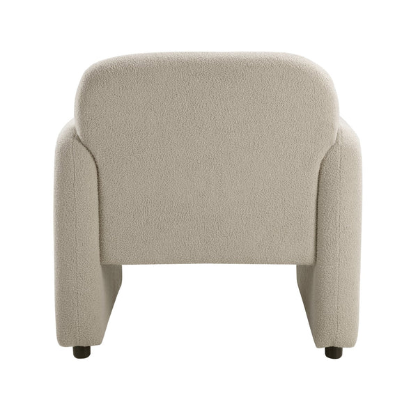 English Elm Contemporary Bouclé Accent Chair with Plywood Frame, Foam over Pocket Coils, Plush Pillow, 300lb Capacity taupe 30 L x 24.5 W x 24.5 H B011P308555