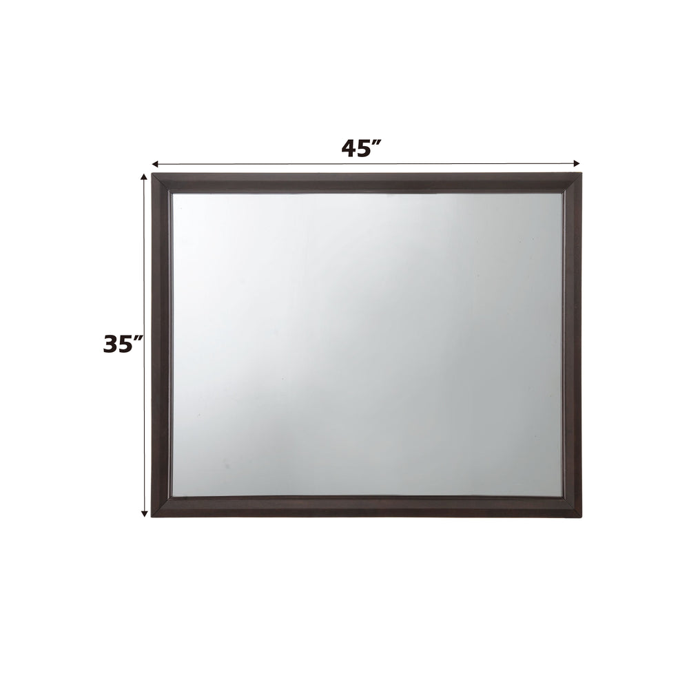 English Elm Madison Espresso Finish Mirror — Sleek Modern Espresso Frame, Minimalist Wall-Ready Reflective Accent Piece B2726P257344