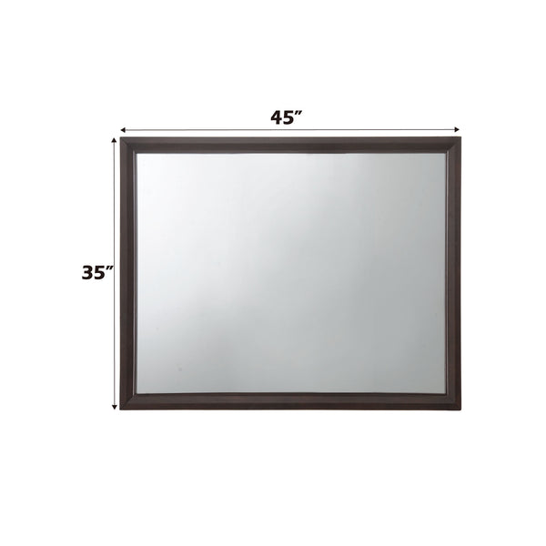 English Elm Madison Espresso Finish Mirror — Sleek Modern Espresso Frame, Minimalist Wall-Ready Reflective Accent Piece B2726P257344