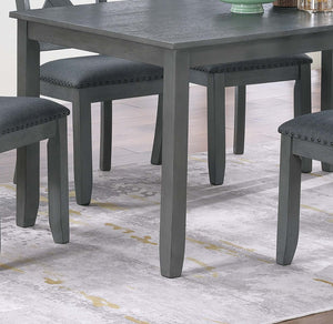 English Elm Gray 7pc Dining Set with Rectangular Table & Cushioned X-Cross Back Chairs, Nailhead Trim, 60" spacious B011P348932