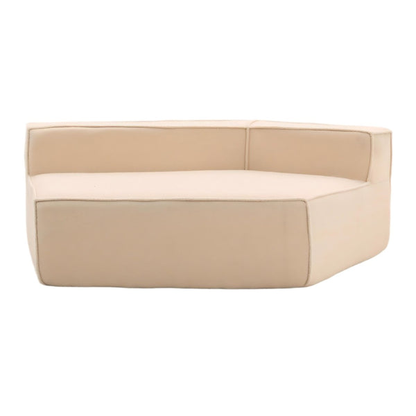 English Elm Beige Teddy Fleece Modular Floor Lounge Chair Foam Cushioned Cozy Dorm Living Room W3326P354557