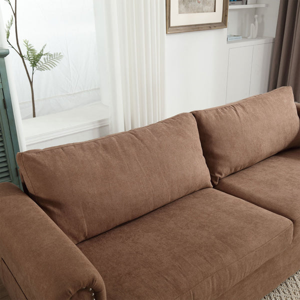 English Elm U_Style Convertible Sofa Bed Sleeper with Thick Foam & Pocket Springs, Space-Saving Dual Use Lounge khaki W2705S00013