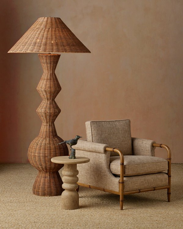 Currey & Company Rocco Accent Table – Timeless Elegance With Faux Travertine Design For Classic & Modern Interiors Beige Composite Concrete 3000-0322-currey-company