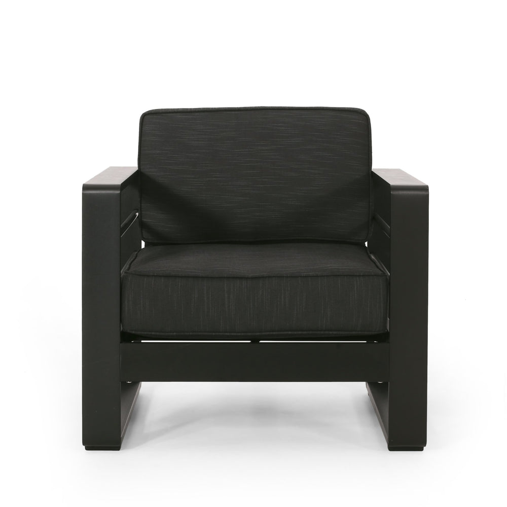 English Elm Christopher Knight Home® - MAYA Modern BAY MP1 Club Chair Dark Gray Aluminum Frame Weather-Resistant Patio Accent Seating 33.5"L 69967.00