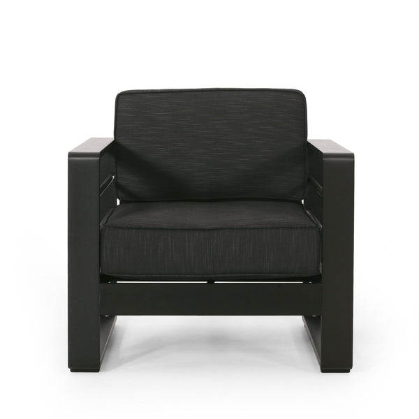 English Elm Christopher Knight Home® - MAYA Modern BAY MP1 Club Chair Dark Gray Aluminum Frame Weather-Resistant Patio Accent Seating 33.5"L 69967.00