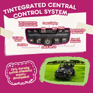 English Elm 24v Dual Motor Two Seat Kids Electric Ride on Car with Remote Control and Bluetooth Audio Black W1578P305897
