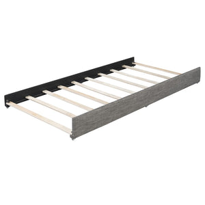 English Elm Queen Linen Upholstered Platform Bed with Brick Textured Headboard and Pull Out Trundle SF000004AAE-1