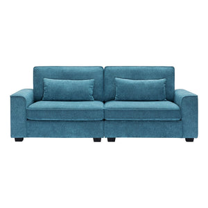 English Elm Package Contemporary Fabric Sofa with Black Legs Plush Cushions for Modern Living N767P206230U_N767P206233U