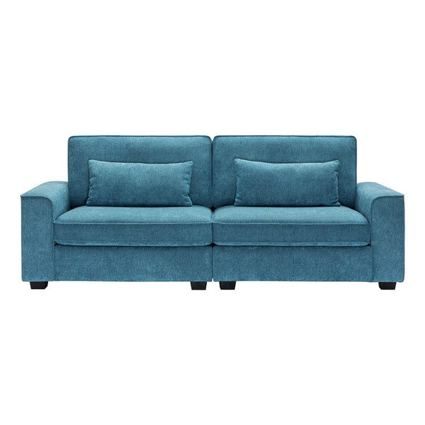 English Elm Package Contemporary Fabric Sofa with Black Legs Plush Cushions for Modern Living N767P206230U_N767P206233U