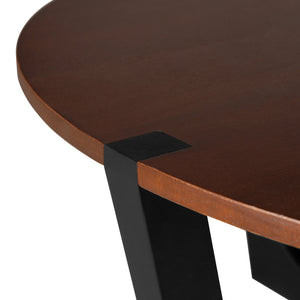 English Elm Christopher Knight Home® - ACACIA Solid Wood Coffee Table 30" Round Top on Minimalist Base, Durable Veneer, Modern Flair Brown+Black N770P269892B