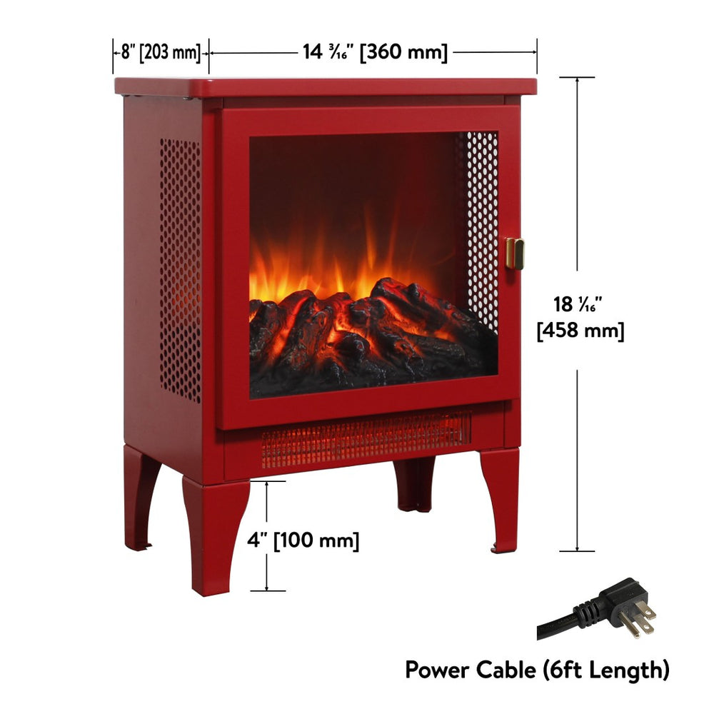 English Elm 18 Inch Electric Stove Heater Cast Iron Style 3d Led Flame Panoramic Mesh View W1769P394302