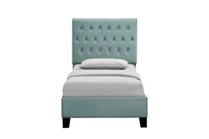 English Elm Wallace & Bay - Blue Twin Upholstered Bed - Stylish Light Blue Design With Solid Wood Frame For Kids' Room Comfort B2709P212279-GIGA