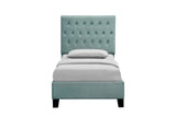 English Elm Wallace & Bay - Wallace & Bay  Luma Blue Twin Upholstered Bed