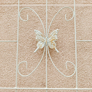 English Elm 4 Pack Powder Coated Steel Garden Trellis Panels Rustproof Vertical Vine Support Outdoor Cream White W1586P151252