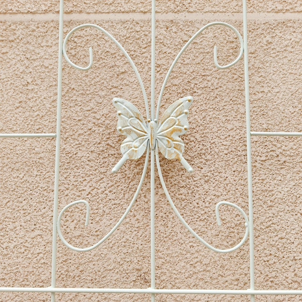 English Elm 4 Pack Powder Coated Steel Garden Trellis Panels Rustproof Vertical Vine Support Outdoor Cream White W1586P151252