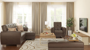 English Elm Primenest Skyhaven Upholstered Storage Ottoman - Stylish & Functional For Small Spaces, Brown-Pu B030P280959-GIGA