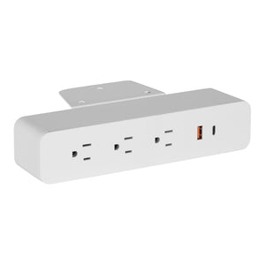 OSP Home Furnishings Undersurface-mount Power Hub with Usb-c Ac Outlets for Desks and Workstations PM8311W