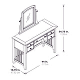 OSP Home Furnishings Modern Mission Vanity and Mirror Vintage Oak