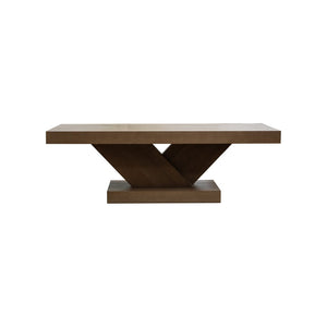 English Elm 47" X-base Oak Wash Coffee Table Solid Veneer Sculptural Frame for Living Room Walnut W1435P337639