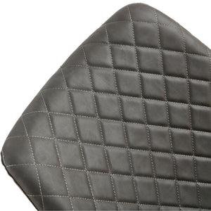 English Elm Dark Grey Leathaire Dining Chairs Set Of 2 - Stylish Mid-Century Modern Armless Metal Leg Chairs W1164P225826