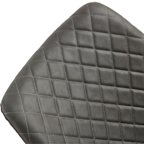 English Elm Dark Grey Leathaire Dining Chairs Set Of 2 - Stylish Mid-Century Modern Armless Metal Leg Chairs W1164P225826