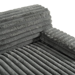 English Elm 110" Cloud Sectional Sofa Upholstered with Ultra-Soft Faux Rabbit Fur, Modular L-Shape Comfort and Easy Care Dark Gray N719S001820R