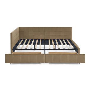 English Elm Full Size Upholstered Tufted Bed Frame - Stylish Sofa Bed With Storage, Brown Velvet Elegance W487S00307