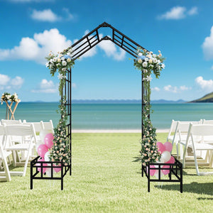 English Elm Metal Garden Arch Powder Coated Adjustable Width Climbing Plant Support Outdoor W1586P268890