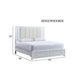 English Elm Burlington King Platform Bed Faux Leather Headboard Led Backlight and Storage Drawers B078S00673