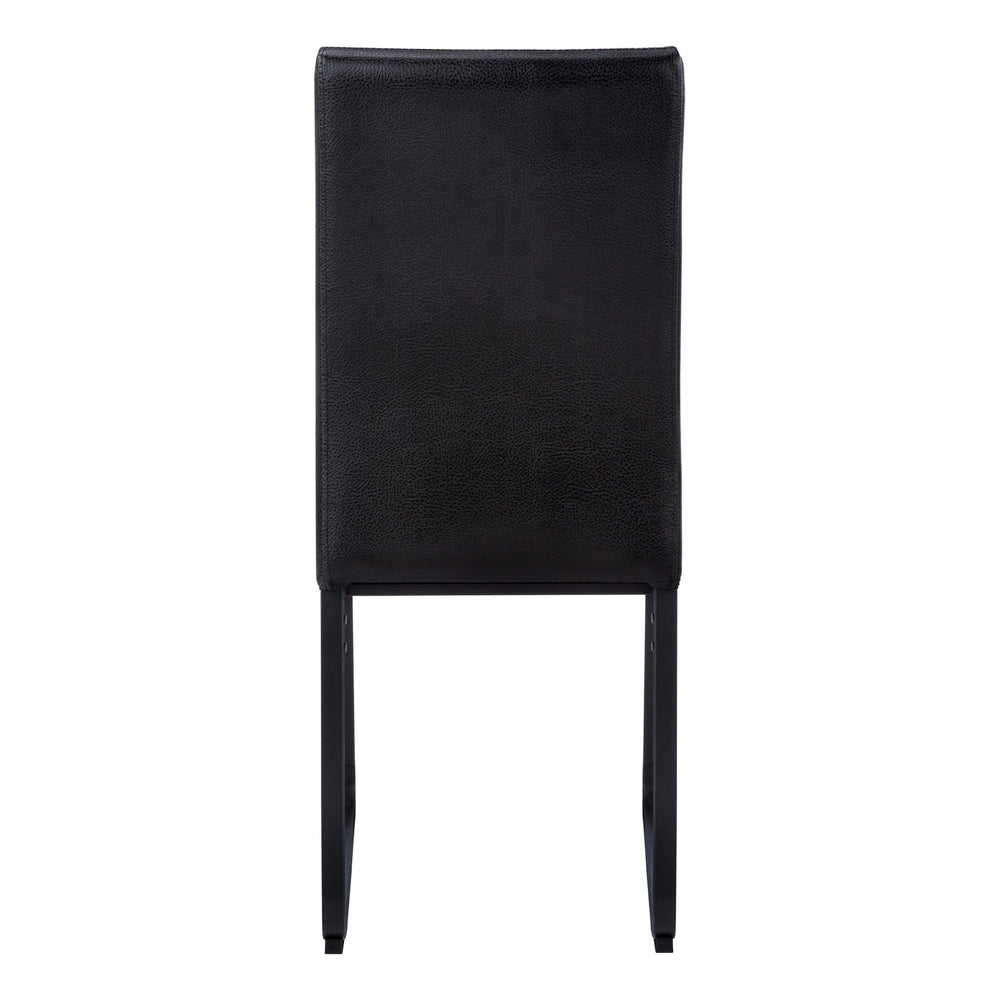 English Elm Dining Chair Set Of 2 – Contemporary Upholstered Side Chairs In Black Faux Leather With Metal Legs B2710P218822