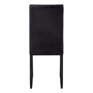 English Elm Dining Chair Set Of 2 – Contemporary Upholstered Side Chairs In Black Faux Leather With Metal Legs B2710P218822