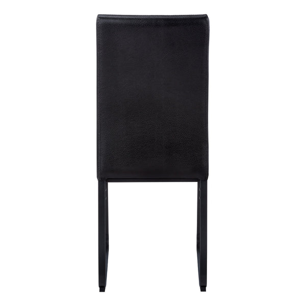 English Elm Dining Chair Set Of 2 – Contemporary Upholstered Side Chairs In Black Faux Leather With Metal Legs B2710P218822