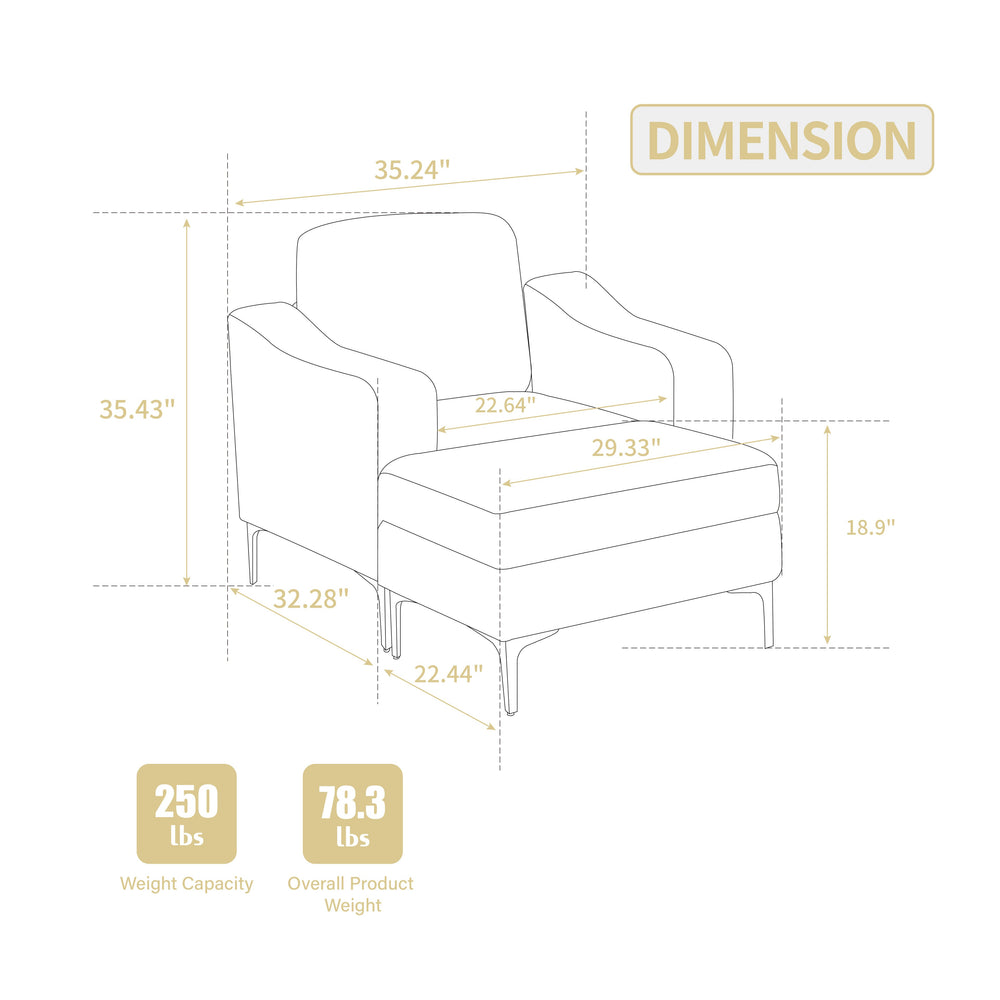 English Elm Convertible Corduroy Sectional Sofa with Storage Ottoman — Modular, Compact, Durable Upholstery Comfort Beige W3098S00026