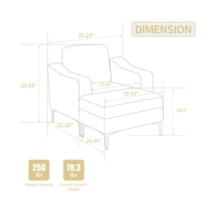 English Elm Convertible Corduroy Sectional Sofa with Storage Ottoman — Modular, Compact, Durable Upholstery Comfort Beige W3098S00026