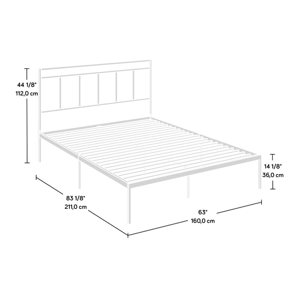 English Elm Queen Platform Bed with Headboard Black - Sturdy Metal Frame, Elevated Storage, Easy Assembly, Stylish Support B356P367792