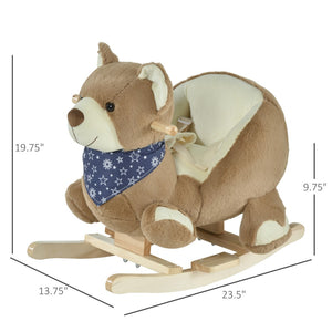 English Elm Dinosaur Plush Rocking Toy for Toddlers with Sound Effects and Wooden Base T3971P442708