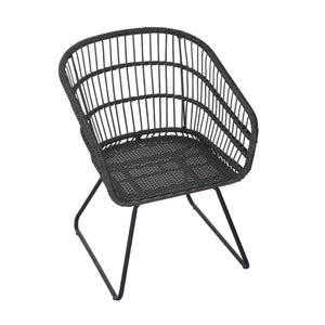 English Elm Christopher Knight Home® - TERRY Rattan Patio Chair Set (2) with Cushions, Gray Iron Frame, 300 lb Capacity, Quick Assembly N762P240844E