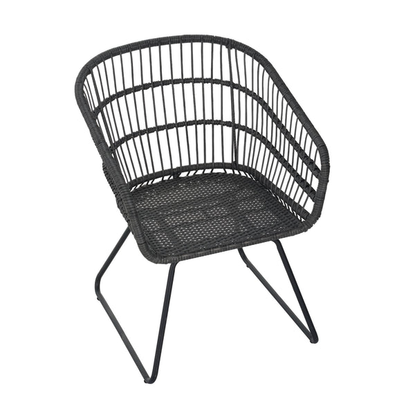 English Elm Christopher Knight Home® - TERRY Rattan Patio Chair Set (2) with Cushions, Gray Iron Frame, 300 lb Capacity, Quick Assembly N762P240844E