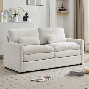 English Elm 68.1" Cozy Upholstered Loveseat Sofa with Double-Layer Cushions, Deep Seating, Chenille Comfort & Support Beige N719P251496A