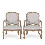 Christopher Knight Home® - Noble House - Andrea French Country Wood Upholstered Dining Armchair - Set Of 2